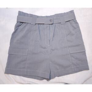 Moon River Anthropologie NWT paperbag cargo shorts boho dusty slate L